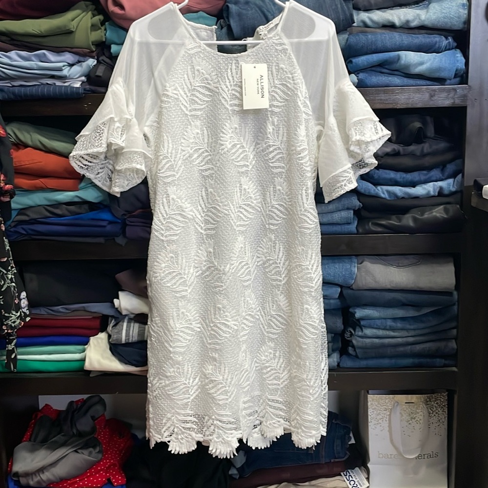 Allison New York lace white dress. NWT. Never worn